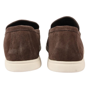 Men's Suede Slip On Comfort Fit Loafers - Brown - Dolcetto - 11