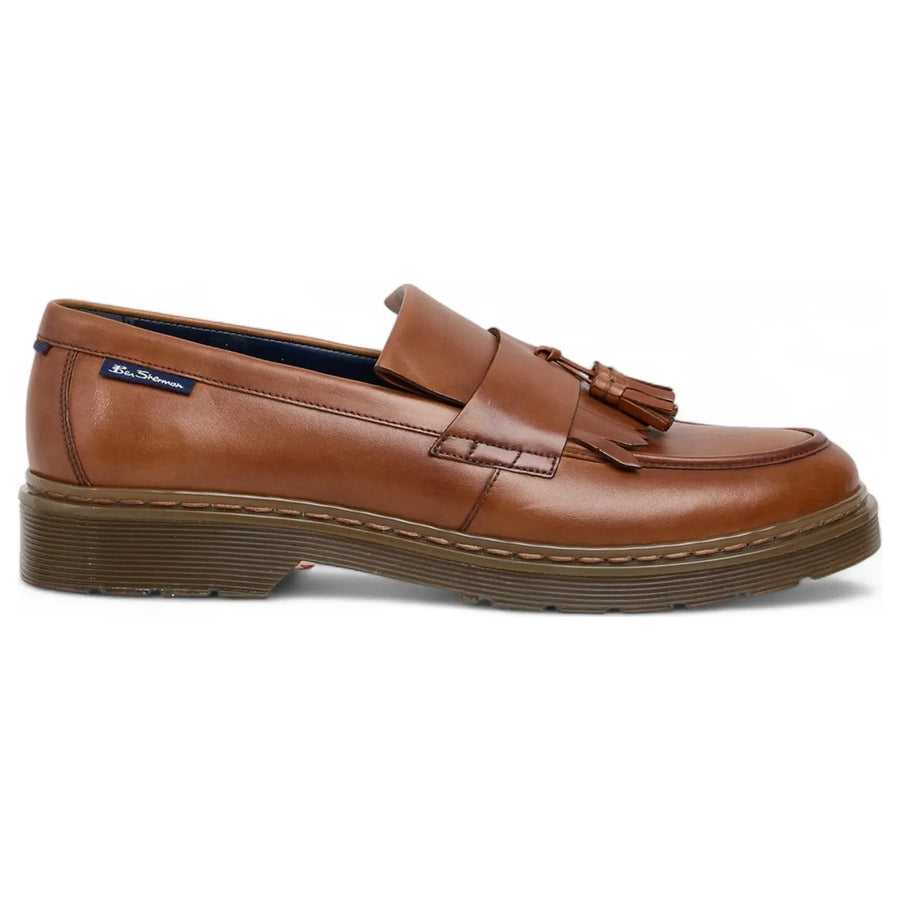 Mocassini Uomo Cuoio Marrone in pelle suola robusta con nappine - Ben Sherman - 1