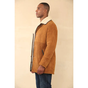 Cappotto da uomo in shearling di pecora color tan - Infinity Leather - 6