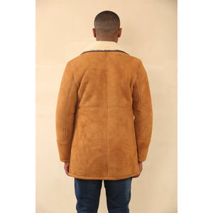 Cappotto da uomo in shearling di pecora color tan - Infinity Leather - 7