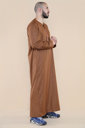 Men's Thobe Jubba Islamic Clothing Muslim Kaftan Emirati Omani Robe Arab Tassel - Camel - Thobez - 10