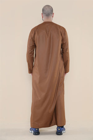 Men's Thobe Jubba Islamic Clothing Muslim Kaftan Emirati Omani Robe Arab Tassel - Camel - Thobez - 12