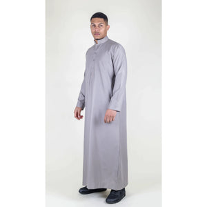 Men's Thobe Jubba Nehru Collar Islamic Clothing Muslim Kaftan Dress Robe - Beige - Thobez - 33