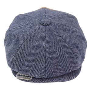 Men's Tweed Newsboy Cap Peaky Baker Flat Check Hat - Light Blue - TruClothing.com - 22