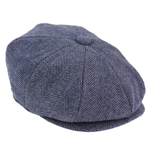 Men's Tweed Newsboy Cap Peaky Baker Flat Check Hat - Light Blue - TruClothing.com - 23
