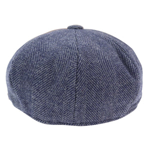 Men's Tweed Newsboy Cap Peaky Baker Flat Check Hat - Light Blue - TruClothing.com - 25