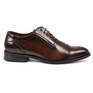 Formelle Oxford-Schuhe für Herren aus veganem Leder mit Schnürung - Braun - Dolcetto - 6