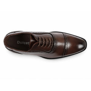 Formelle Oxford-Schuhe für Herren aus veganem Leder mit Schnürung - Braun - Dolcetto - 8