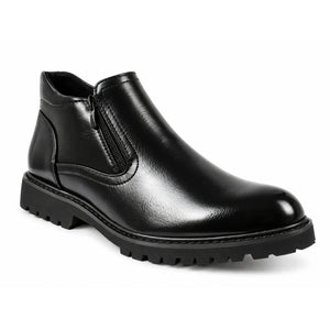 Men's Vegan Leather Side-Zip Casual Ankle Boots - Black - Dolcetto - 7