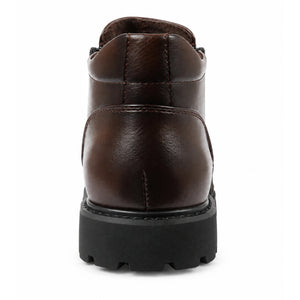 Men's Vegan Leather Side-Zip Casual Ankle Boots - Brown - Dolcetto - 4
