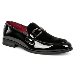 Loafer für Herren aus Samt und Lackleder zum Hineinschlüpfen - Schwarz - Dolcetto - 8