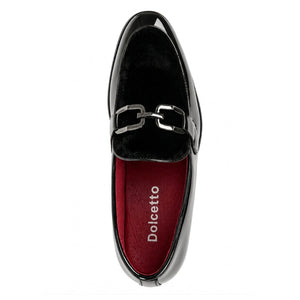 Loafer für Herren aus Samt und Lackleder zum Hineinschlüpfen - Schwarz - Dolcetto - 9