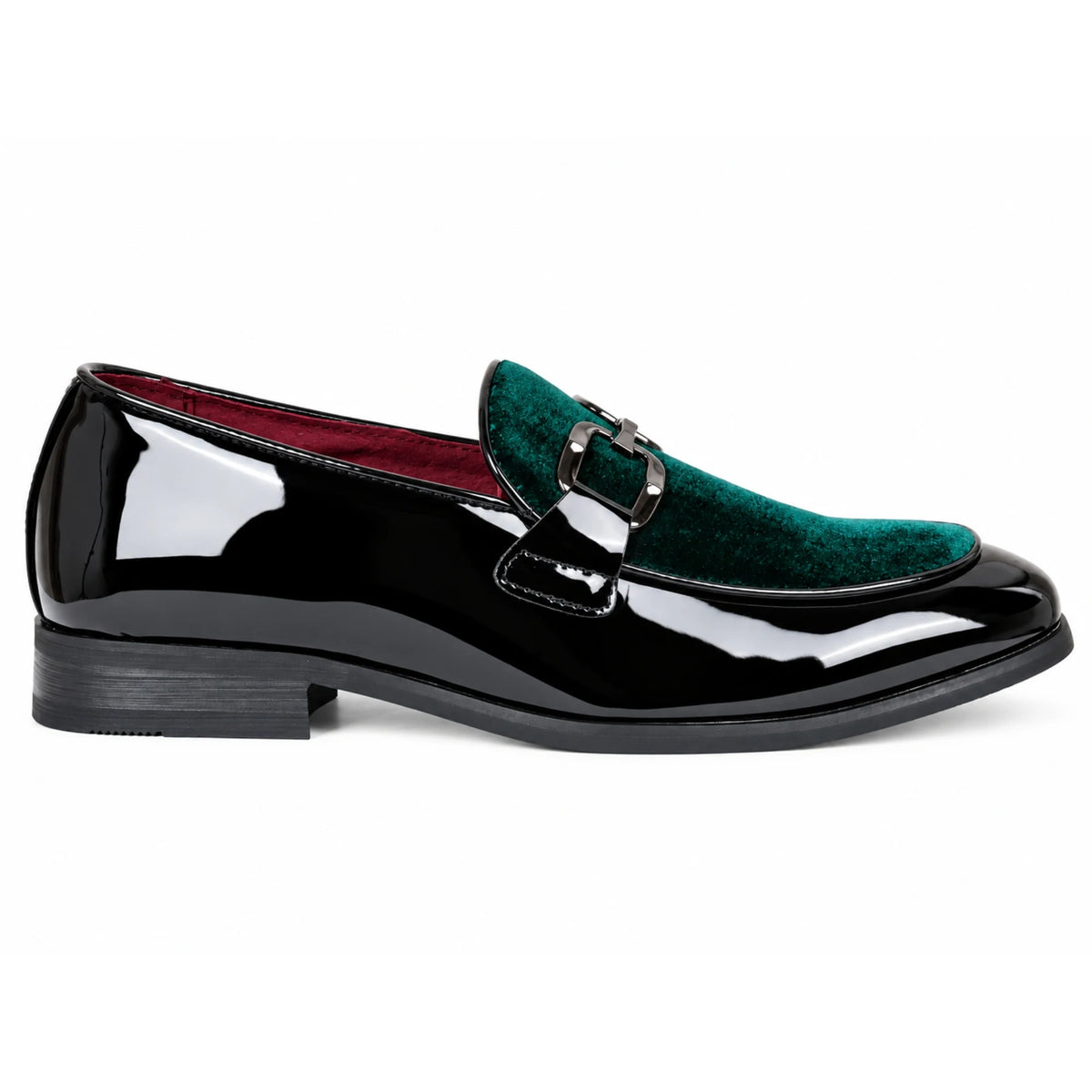 Loafer für Herren aus Samt und Lackleder zum Hineinschlüpfen - Grün - Dolcetto - 1