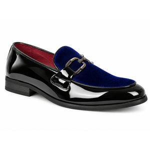 Loafer für Herren aus Samt und Lackleder zum Hineinschlüpfen - Marineblau - Dolcetto - 14