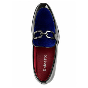 Loafer für Herren aus Samt und Lackleder zum Hineinschlüpfen - Marineblau - Dolcetto - 15