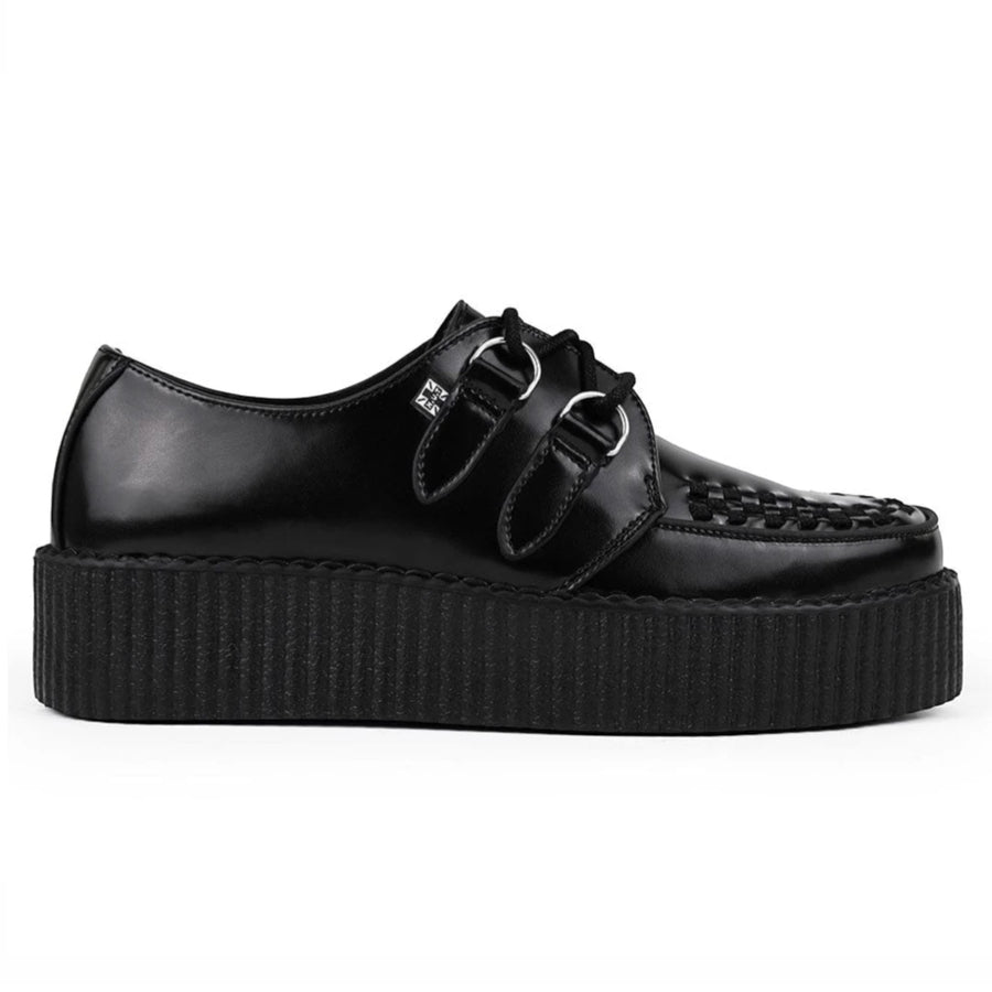 Buty męskie Viva wysokie creeper czarne skórzane na platformie sznurowane gotyckie - TUK - 1