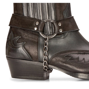Scarpe Cowboy da Uomo Stivaletti stile Vintage Country in Vera Pelle Appuntate - Nero - Etor - 10