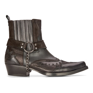 Scarpe Cowboy da Uomo Stivaletti stile Vintage Country in Vera Pelle Appuntate - Nero - Etor - 6
