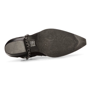 Scarpe Cowboy da Uomo Stivaletti stile Vintage Country in Vera Pelle Appuntate - Nero - Etor - 9