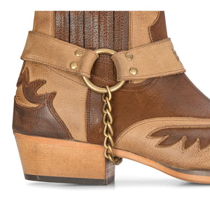 Scarpe Cowboy da Uomo Stivaletti stile Vintage Country in Vera Pelle Appuntate - Marrone - Etor - 5