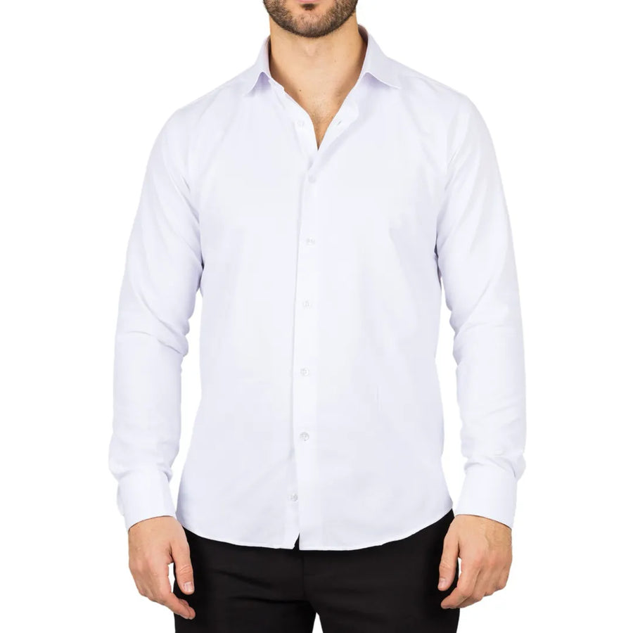 Men's White Double Cuff Oxford Shirt - TruClothing.com - 1