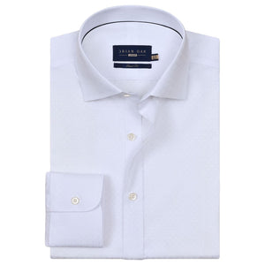 Men's White Floral Textured Smart Fit Shirt - Brian Oak - 1