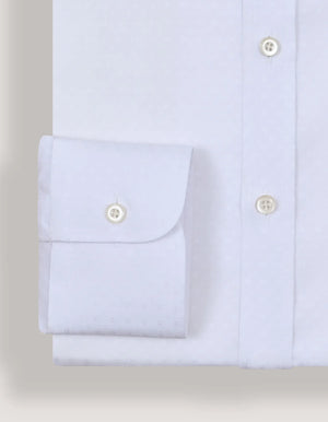 Men's White Floral Textured Smart Fit Shirt - Brian Oak - 4