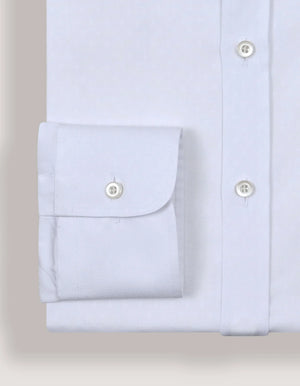 Men's White Self Textured Dobby Shirt - Brian Oak - 4