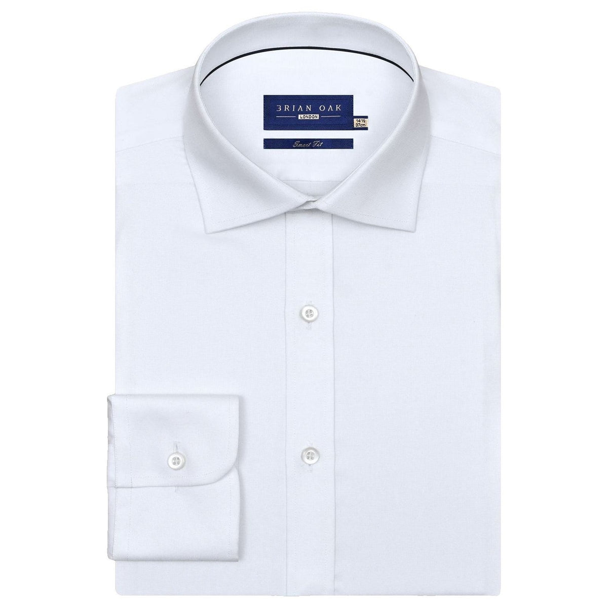 Men's White Self Textured Formal Shirt - Brian Oak - 1