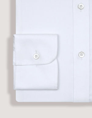 Men's White Self Textured Formal Shirt - Brian Oak - 8