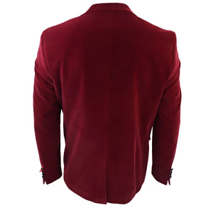 Men's Wine Velvet Tux Blazer Satin Lapels Dinner Wedding Prom Black Tie - TruClothing.com - 5