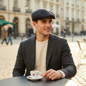 Herren Wollmischung Fischgrät Karo Ivy Flat Cap - TruClothing.com - 4