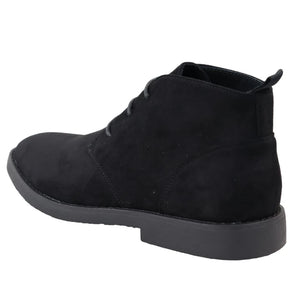 Mens's Chukka Desert Lace Up Ankle Boots - Black - Dolcetto - 11