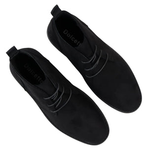 Mens's Chukka Desert Lace Up Ankle Boots - Black - Dolcetto - 12