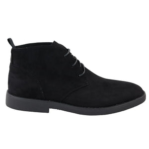 Mens's Chukka Desert Lace Up Ankle Boots - Black - Dolcetto - 8