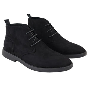 Mens's Chukka Desert Lace Up Ankle Boots - Black - Dolcetto - 9
