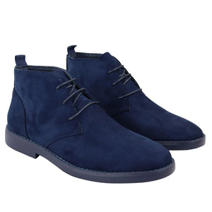 Mens's Chukka Desert Lace Up Ankle Boots - Navy - Dolcetto - 22