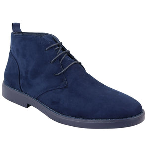 Mens's Chukka Desert Lace Up Ankle Boots - Navy - Dolcetto - 23