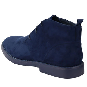 Mens's Chukka Desert Lace Up Ankle Boots - Navy - Dolcetto - 24