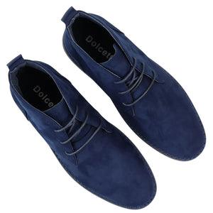 Mens's Chukka Desert Lace Up Ankle Boots - Navy - Dolcetto - 25