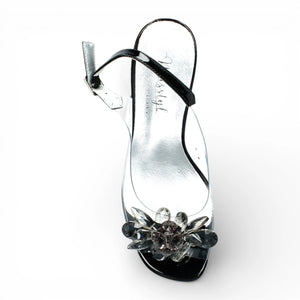 Mira 01 - Women’s Clear Black Slip-On Heel Sandals - Laura Vita - 6