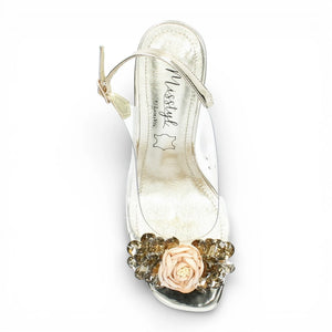 Mira 05 - Women’s Clear Golden Slip-On Heel Sandals - Laura Vita - 6