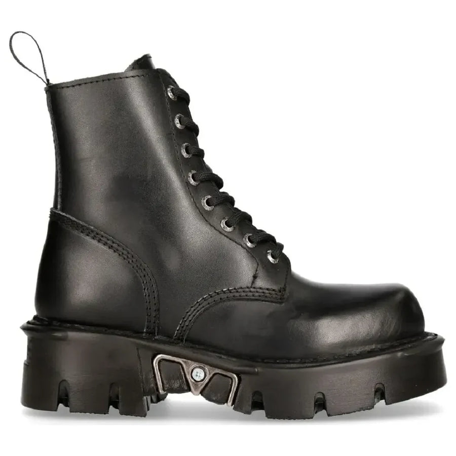 New Rock M-MILI084N-S Uniseksowe czarne skórzane buty na platformie - New Rock - 1