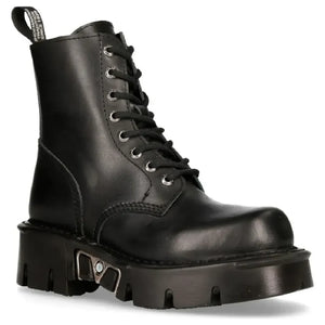 New Rock M-MILI084N-S Uniseksowe czarne skórzane buty na platformie - New Rock - 2