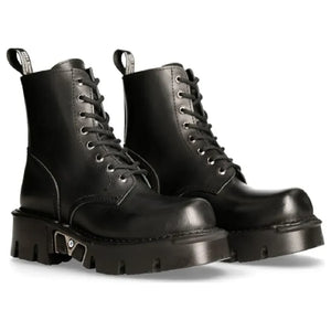 New Rock M-MILI084N-S Uniseksowe czarne skórzane buty na platformie - New Rock - 8