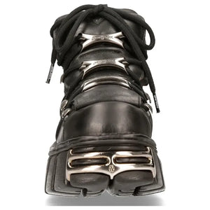 New Rock M106-s1 unisex metaliczno czarne gotyckie buty ze skóry - New Rock - 3