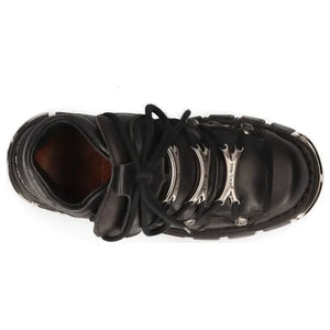 New Rock M106-s1 unisex metaliczno czarne gotyckie buty ze skóry - New Rock - 7