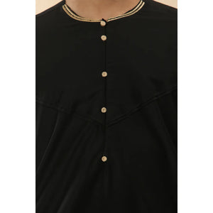 OE-300 - Boy's Emirati Omani Thobe Gold Embroidery - Black - Thobez - 20