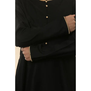 OE-300 - Boy's Emirati Omani Thobe Gold Embroidery - Black - Thobez - 21