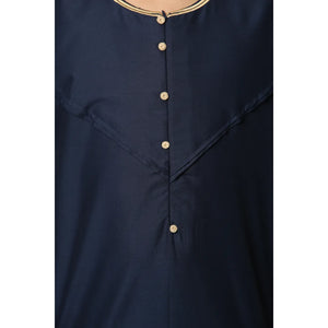 OE-300 - Boy's Emirati Omani Thobe Gold Embroidery - Navy - Thobez - 14